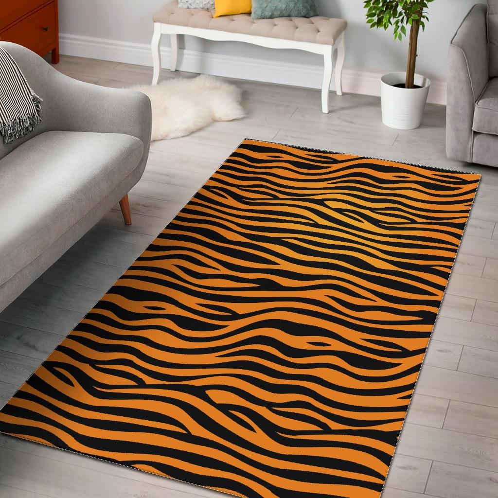 Bengal Tigers Skin Print Pattern Background Area Rug