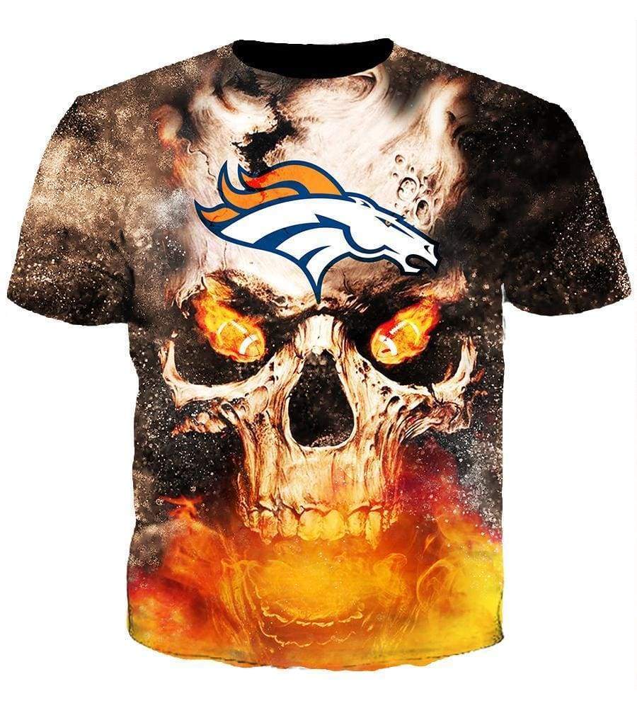 Skull Denver Broncos Hoodies – Pullover Grey Hoodie