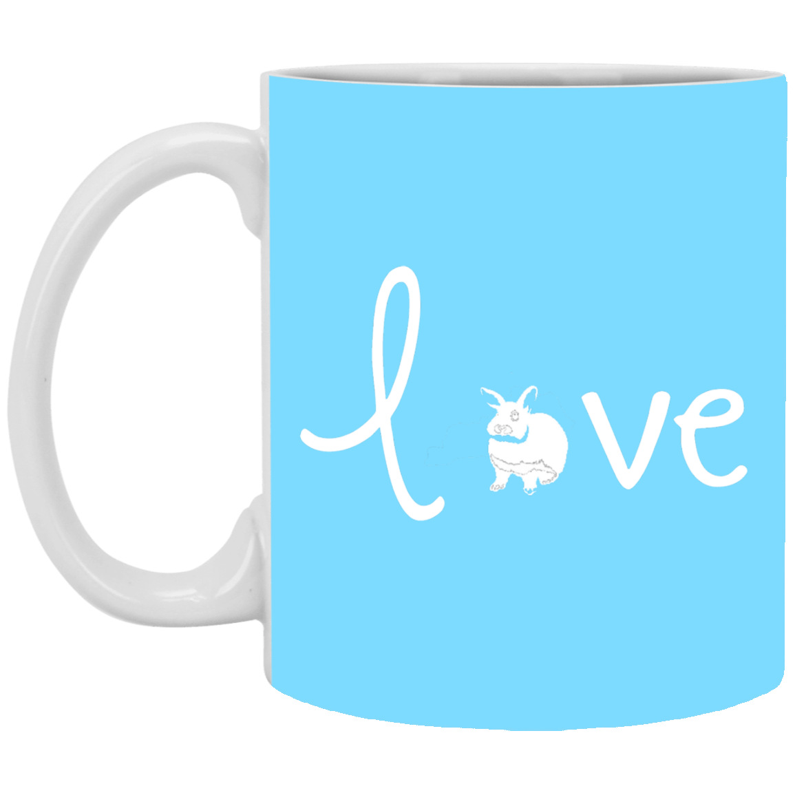 XP8434 11 oz. White Mug Unique design Bunny Love