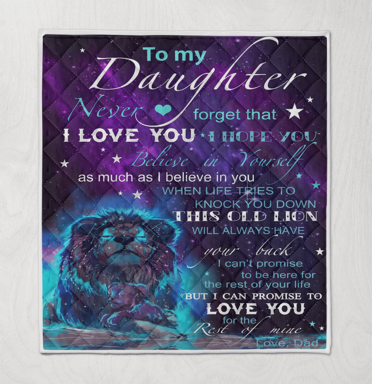 Wooni To My Daughter Never Forget That I Love You Lion Blanket Quilt Wq311261