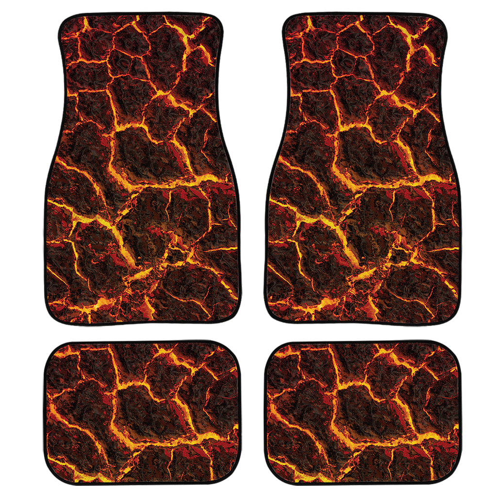 Molten Lava Print Front And Back Car Floor Mats, Front Car Mat