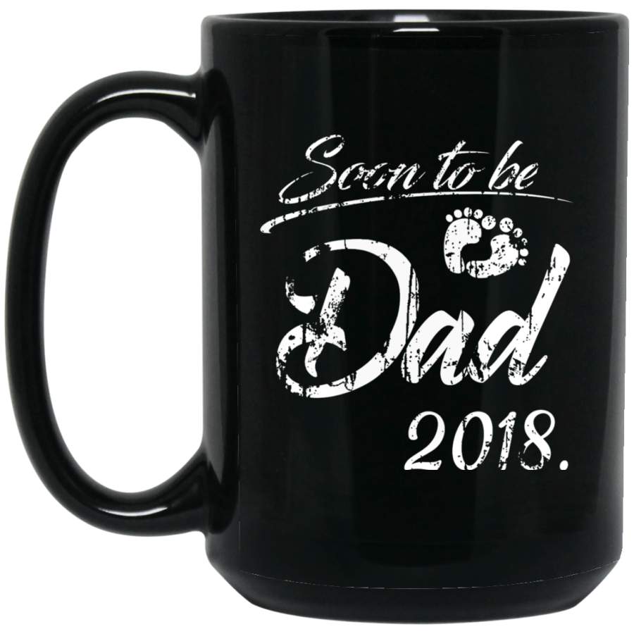 Vintage Soon To Be Dad 2018 Shirt Fathers Day Gifts BM15OZ 15 oz. Black Mug