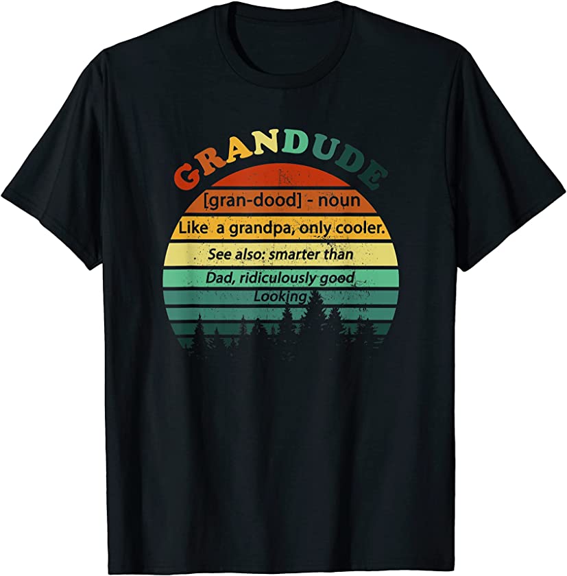 Vintage Retro GRANDUDE Cool Grandpa Novelty Father’s Day T-Shirt