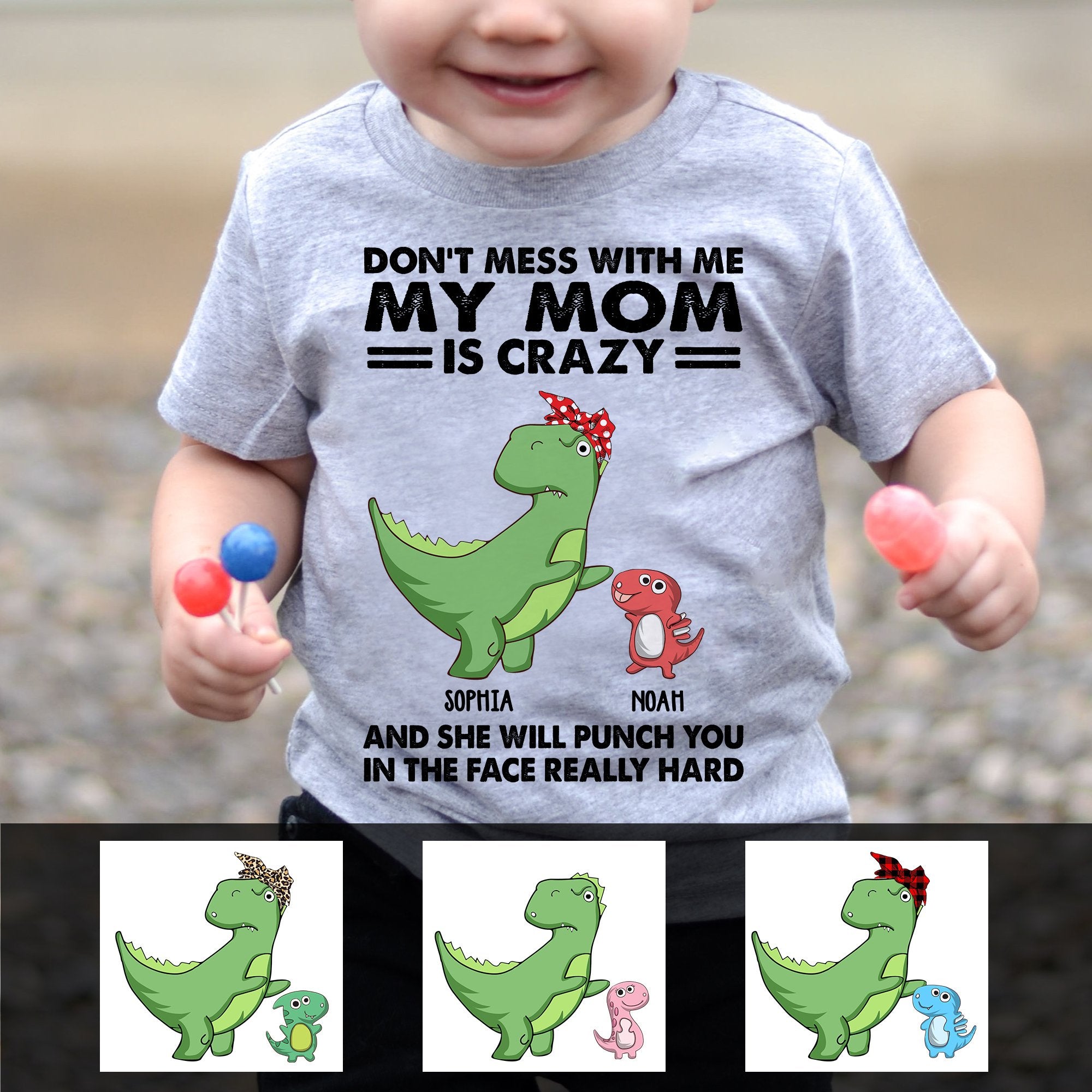 Customized Baby Tshirt Don’T Mess With Me My Mom Is Crazy Custom Name Shirt Cute Shirt For Baby Gift Cotton Plus Size