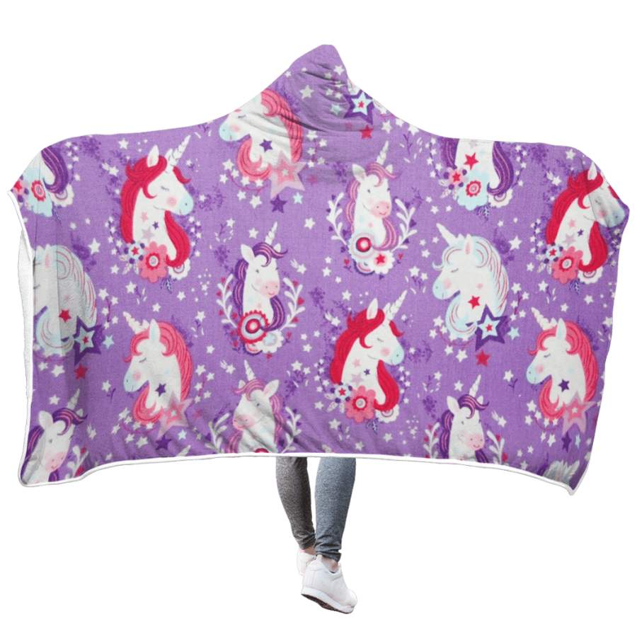 Unicorn Dreaming Custom Hooded Blanket