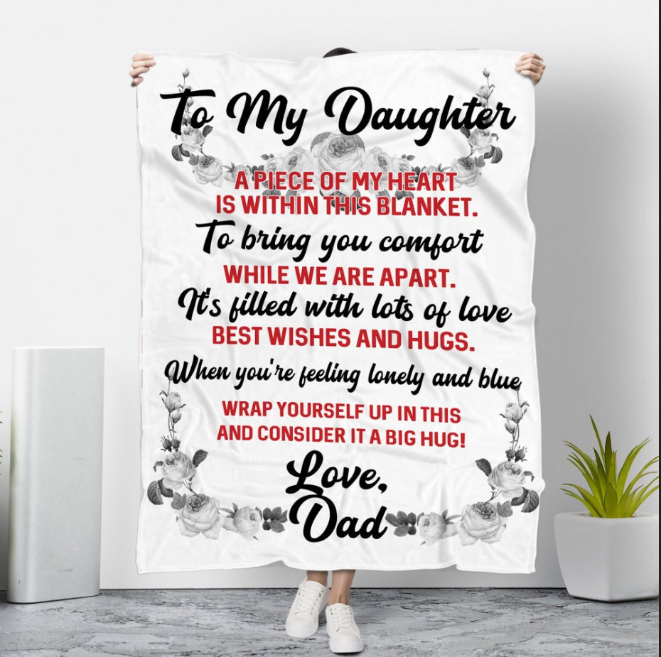 Personalized To My Daughter Dad Message  Christmas Gift Christmas Blanket Customized Blanket Daughter Blanket Dad Gift