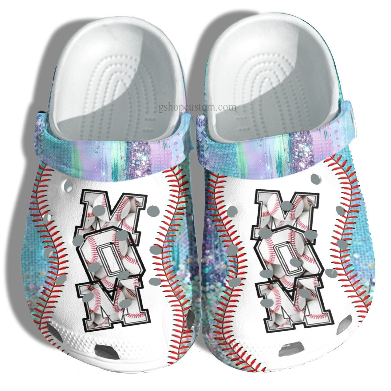 Baseball Mom Hippie Twinkle Croc Shoes Gift Mama- Baseball Line Crocs ...