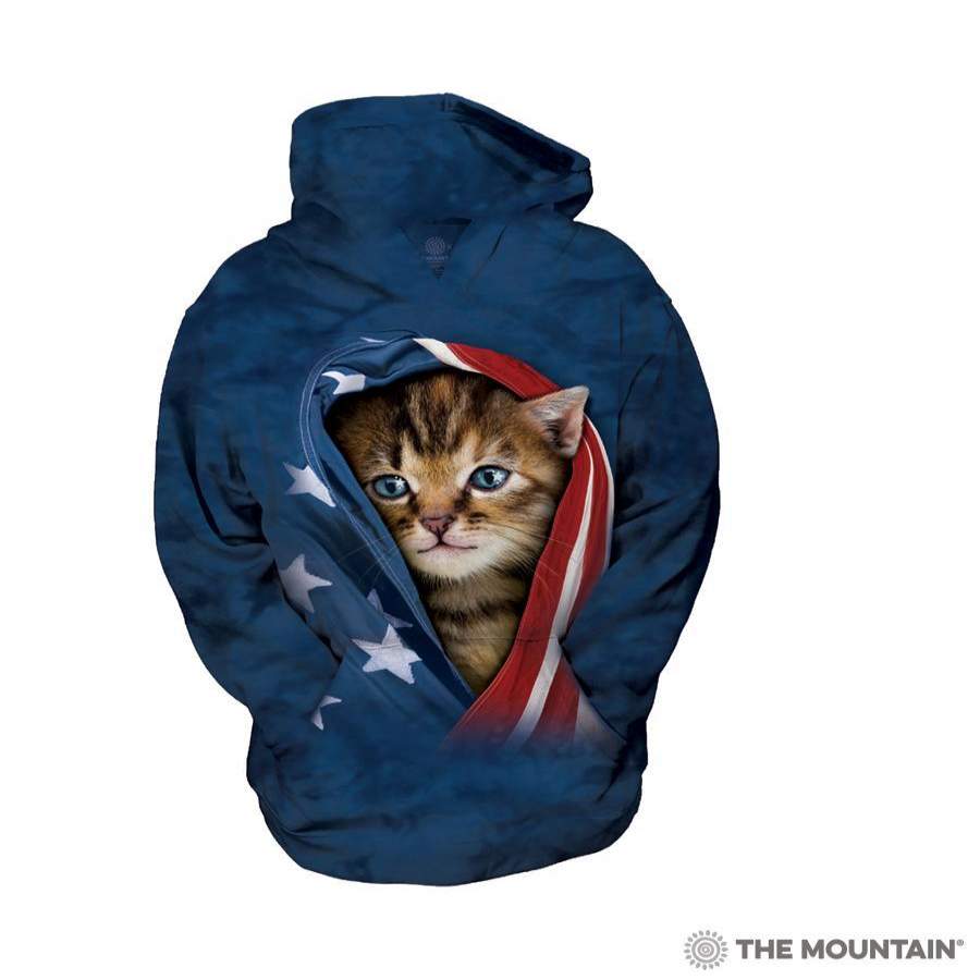 Patriotic Kitten Sweatshirt Hoodie