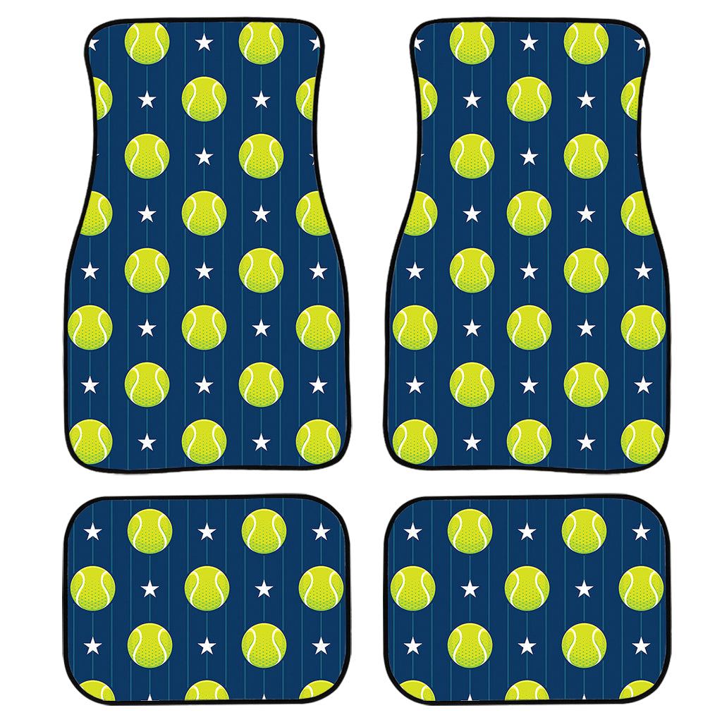 Tennis Sport Pattern Print Front And Back Car Floor Mats, Front Car Mat