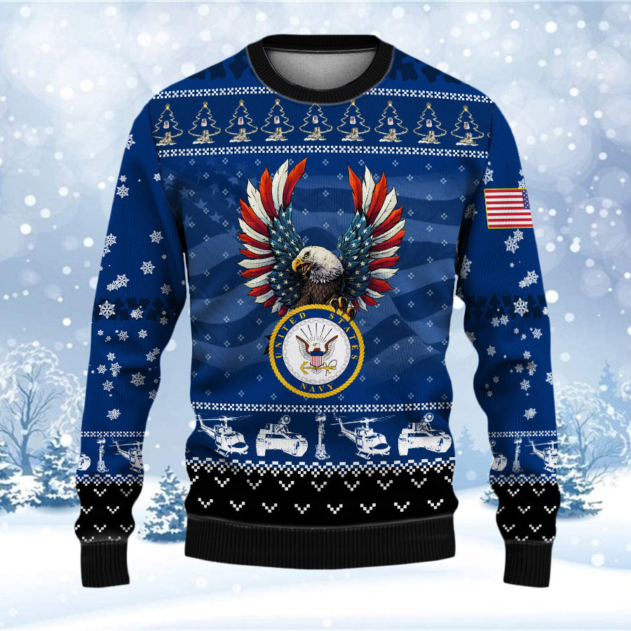 Armed Forces Usn Navy Veteran Military Soldier Ugly Sweater