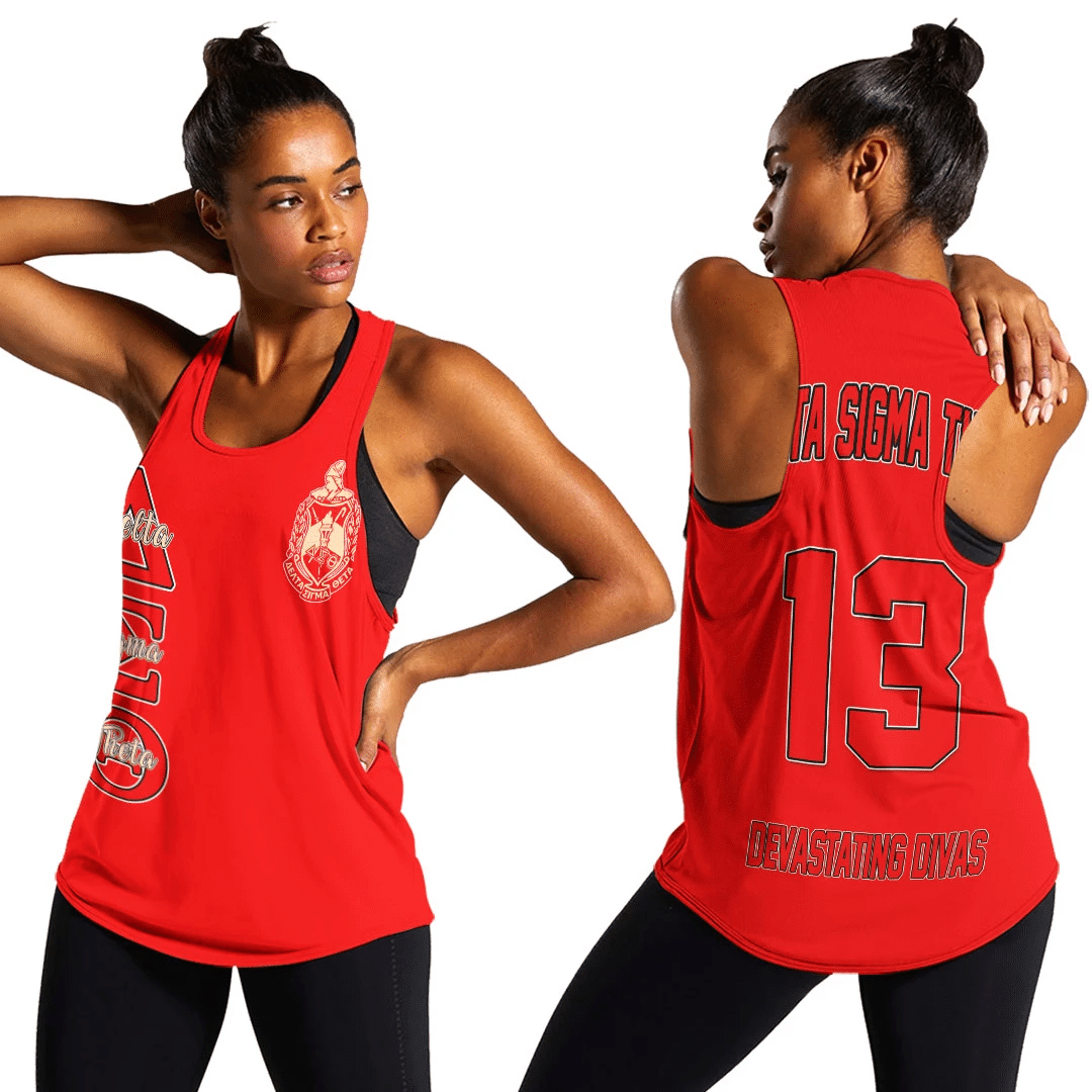 Wonderprint Tank Top Personalized Delta Sigma Theta Red Racerback Tank