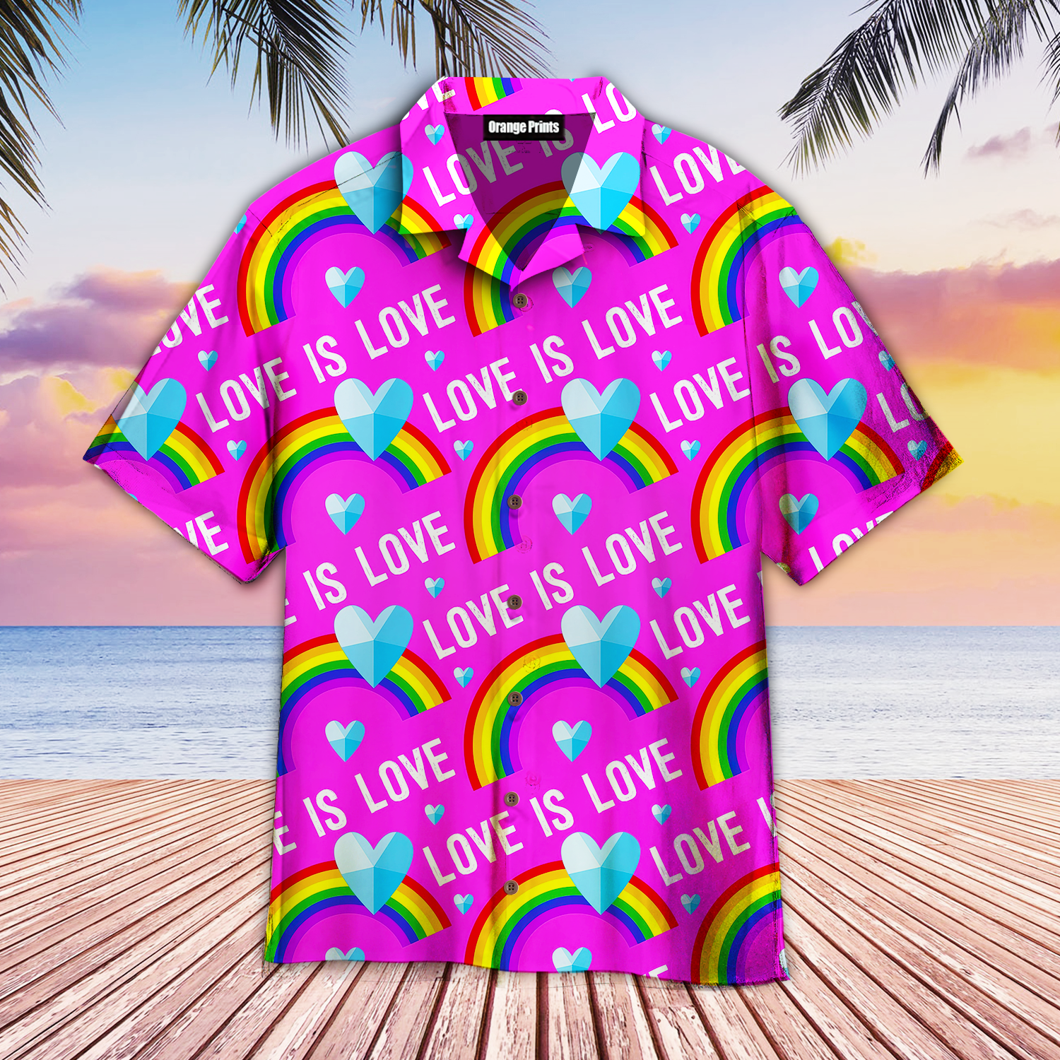 Love Is Lgbt Rainbow Aloha Hawaii Shirts For Men Women Ha10136