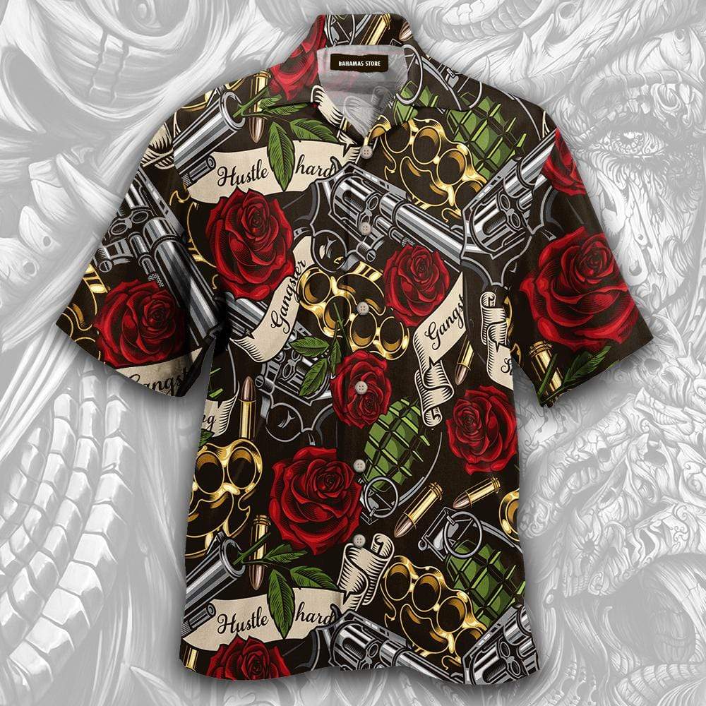 Amazing Tattoo Gun Gangster Rose Aloha Hawaiian Shirts #DH