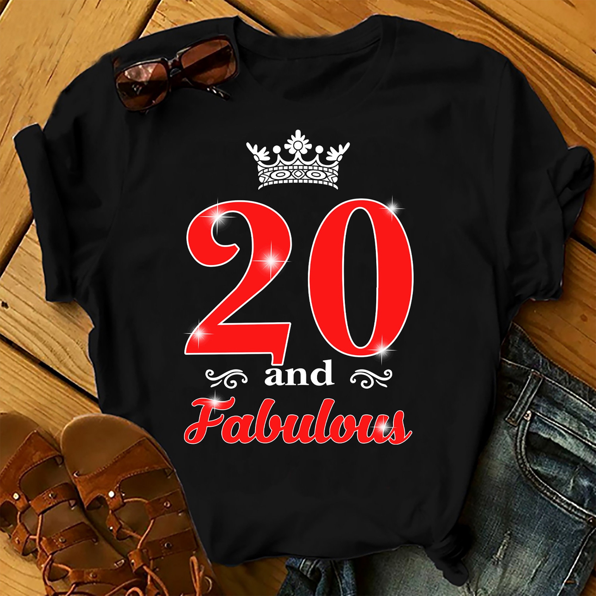 20 And Fabulous – Shirts Women, Birthday T Shirts, Summer Tops, Beach T Shirts