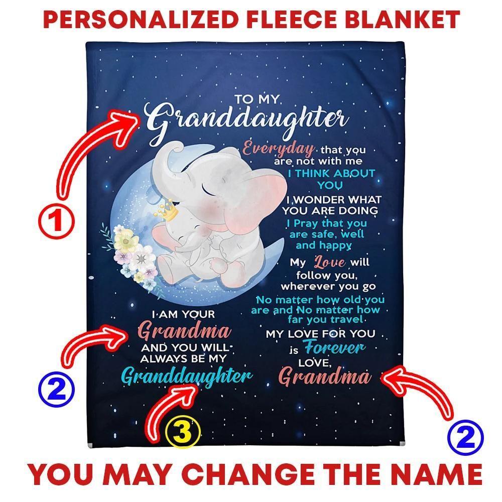 Granddaughter  – Elephant To My Granddaughter Everyday That You Are Not With Me I Think About You My Love For You Is Forever Blanket