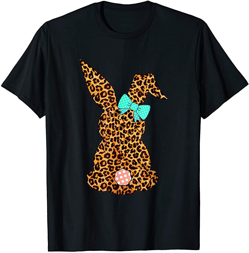 Bunny Leopard Print Rabbit Cute Easter Girls Women T-Shirt