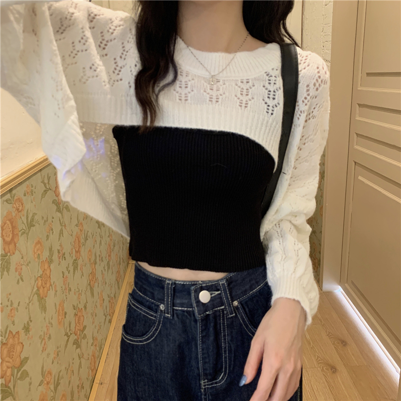 2020 Newest Autumn Women Solid Sweater O-Neck Cropped Sweater Pullover Crop Top Super Cropped Sweaters Shirts For Female alx