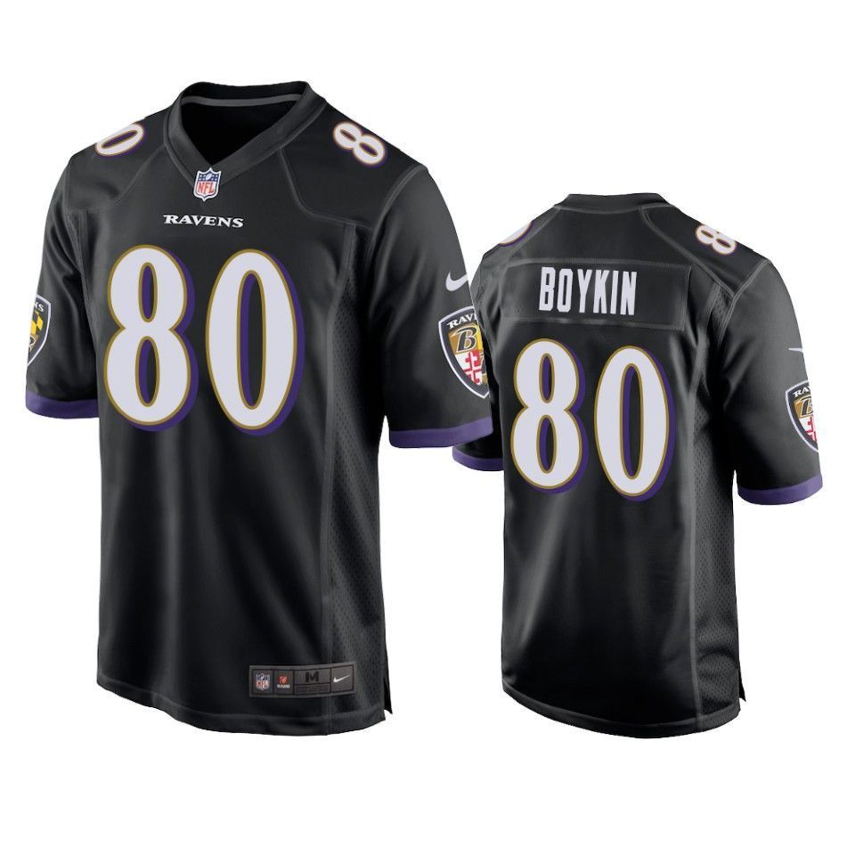 Baltimore Ravens Miles Boykin 2019 NFL Draft Black Game Jersey