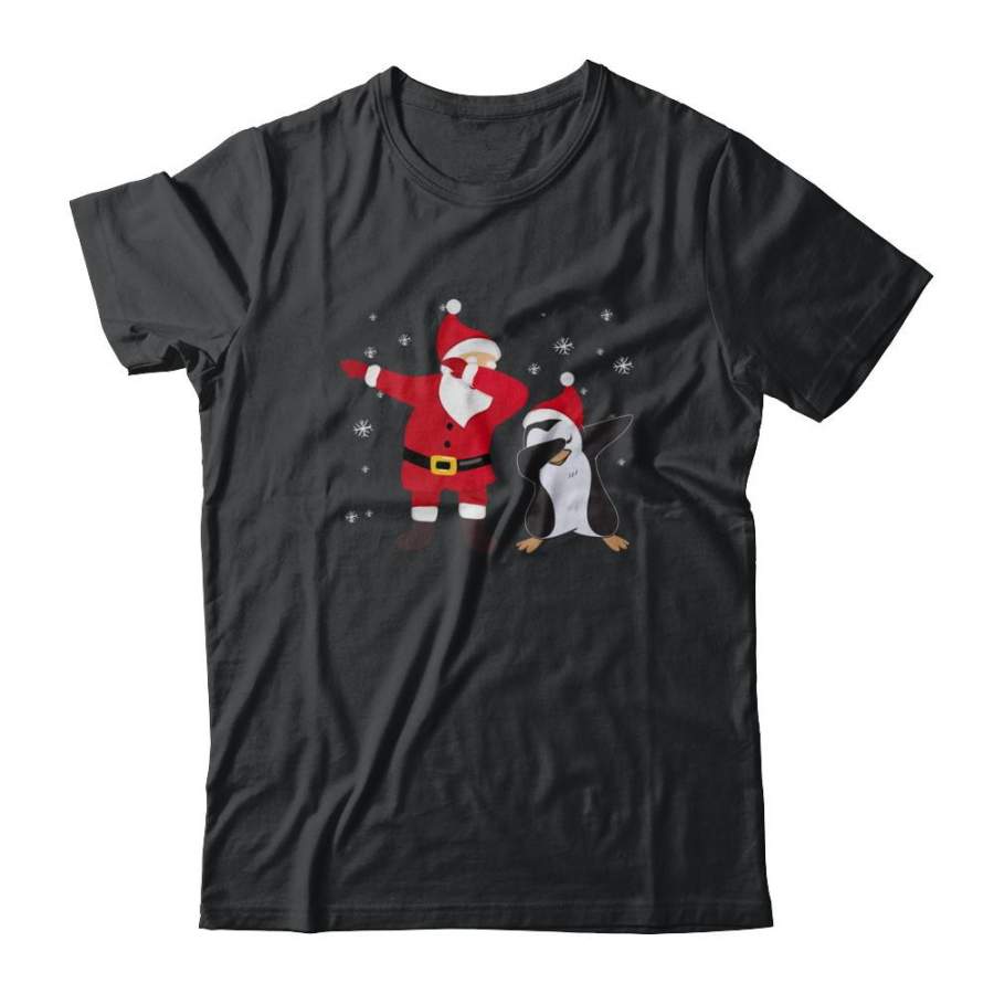 Dabbing Santa Penguin Funny Dab Dance Christmas Gift T-shirt