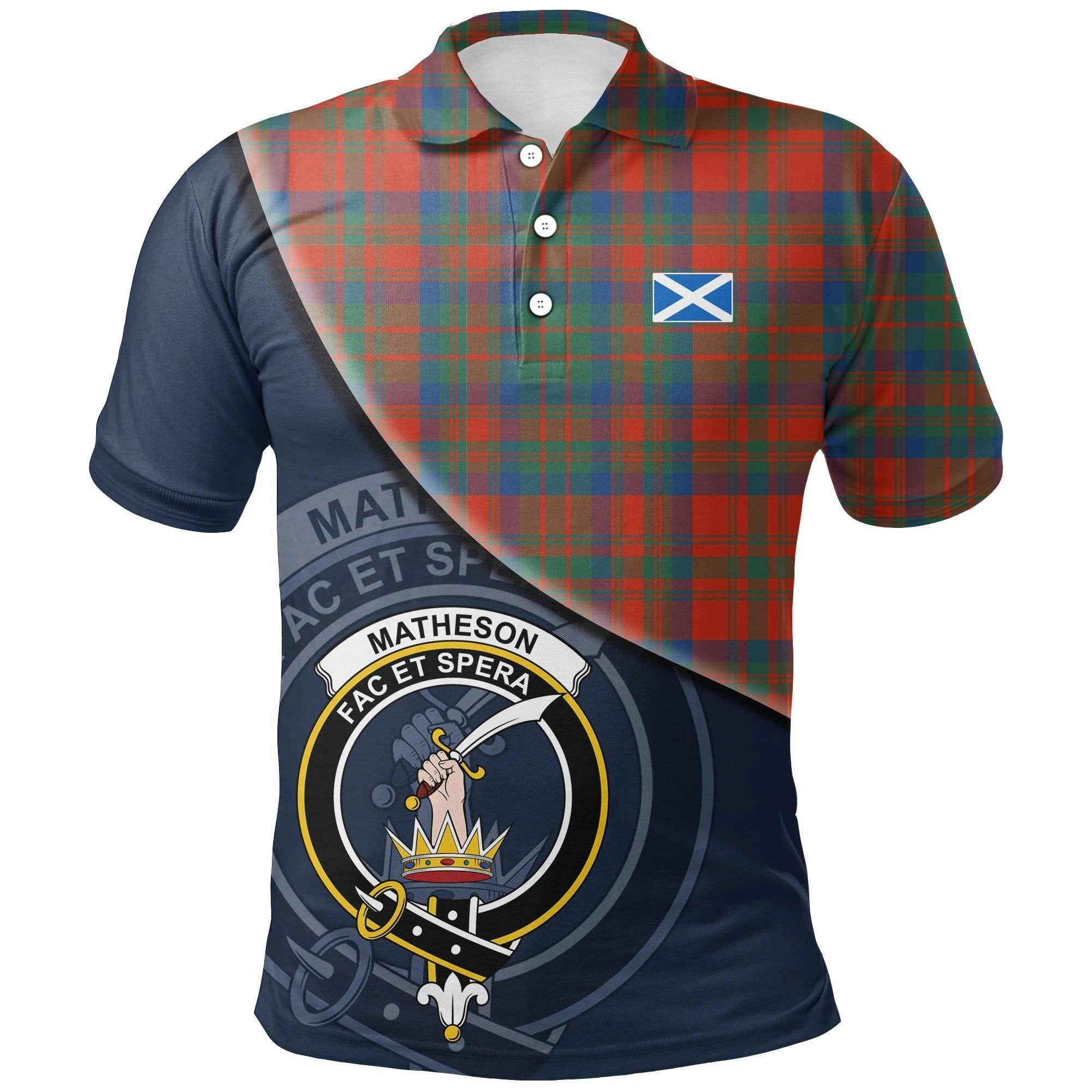 Matheson Ancient Clan Polo Shirt, Scottish Tartan Matheson Ancient ...
