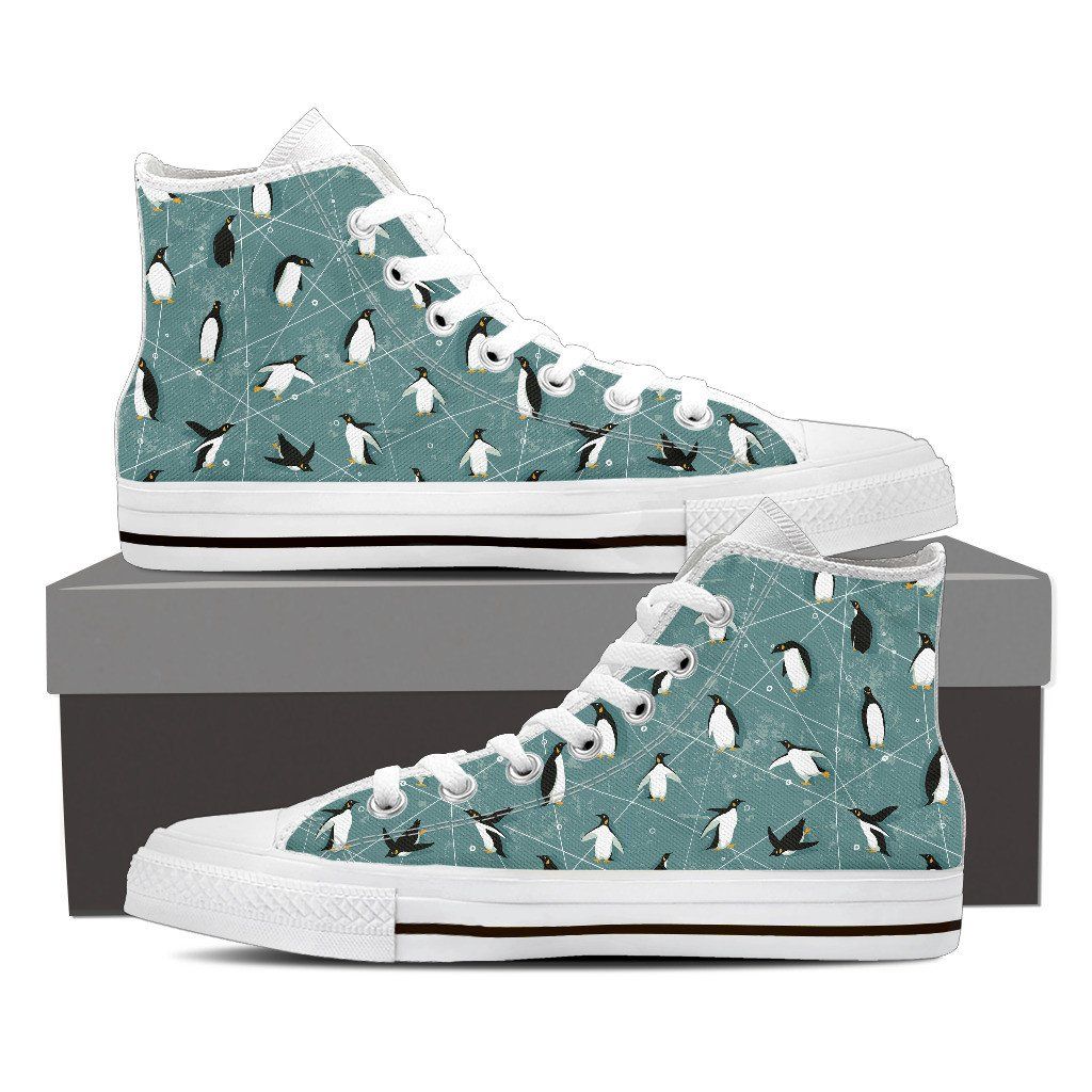 Penguin Pattern High Top Shoes Sneakers