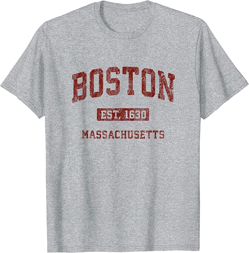 Boston Massachusetts MA Vintage Athletic Sports Design T-Shirt