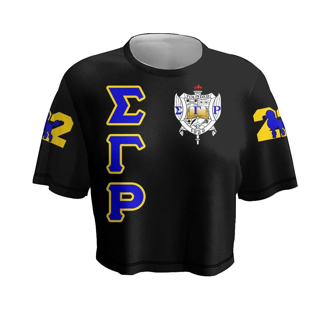 Sorority Tshirt – Sigma Gamma Rho Letters Croptop Tshirt J90