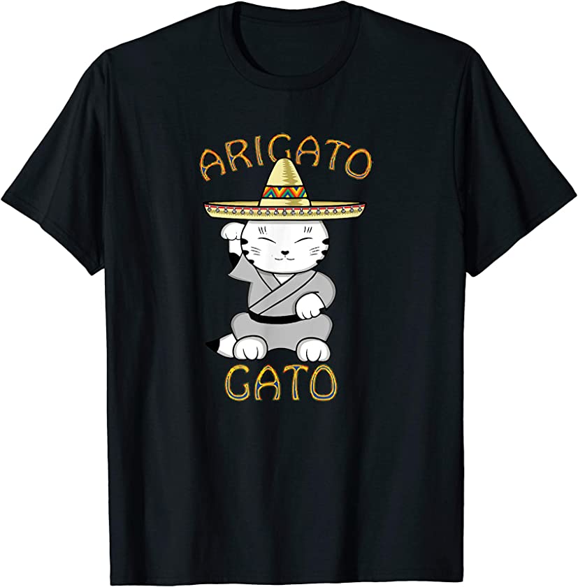 Arigato Gato Japanese Mexican Neko Kawaii Anime Cat T-Shirt