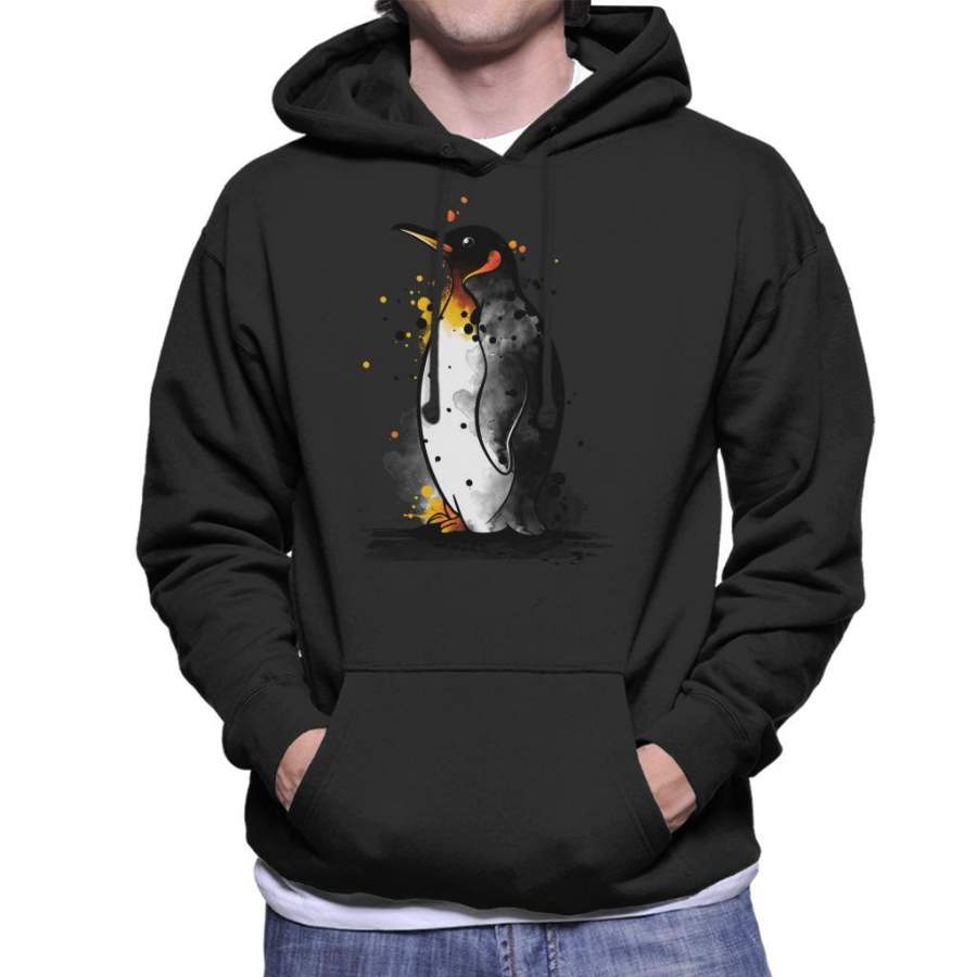 Penguin Paint Splat Men’s Hooded Sweatshirt