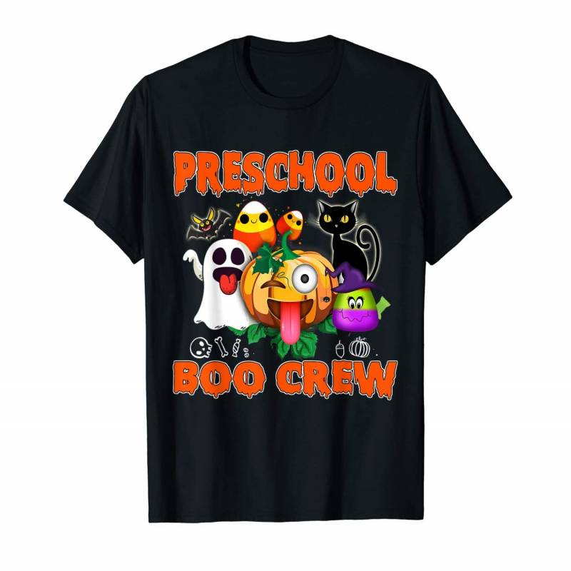 Black Cat Pumpkin Candy Ghost Shirt Preschool Boo Crew