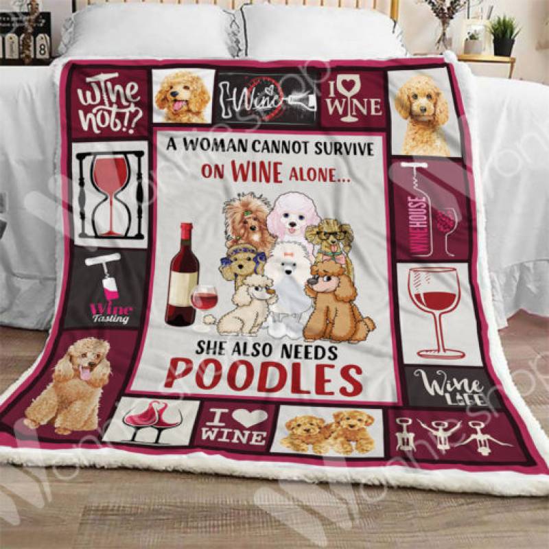 Poodle Dog Sherpa Blanket OCT1803 95O47