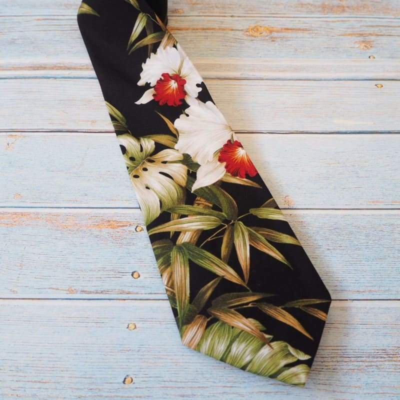 Black Orchid Fun Hawaii Necktie Ha53189