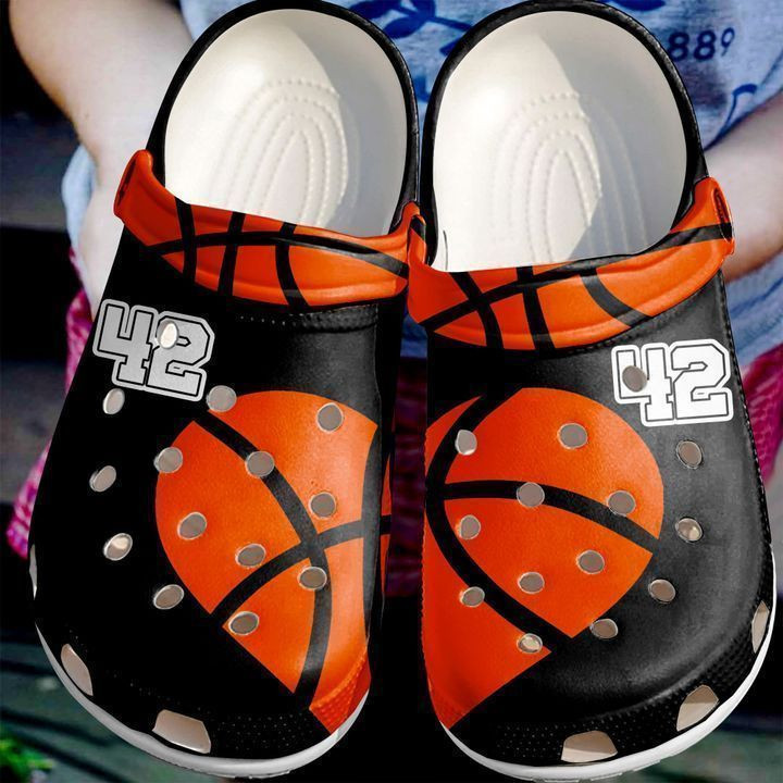 Basketball Personalized Heart Classic Clogs Shoes