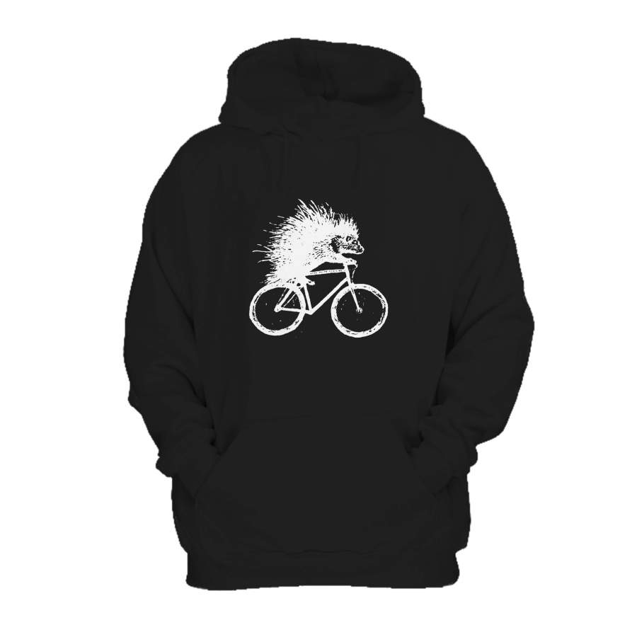 Porcupine On A Bicycle Eco Friendly Animal Hedgehog Hoodie