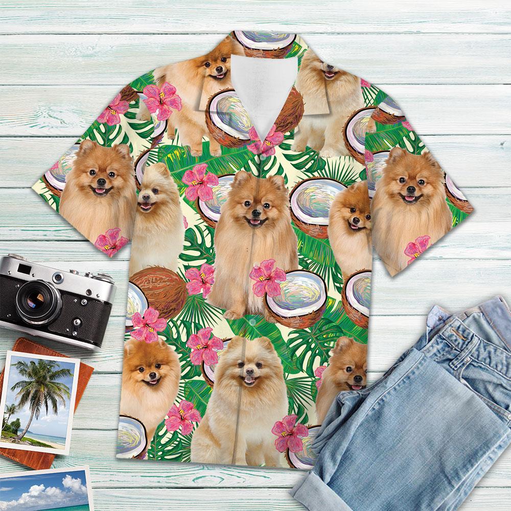 Pomeranian Tropical Coconut Hawaii Shirt Ha67098