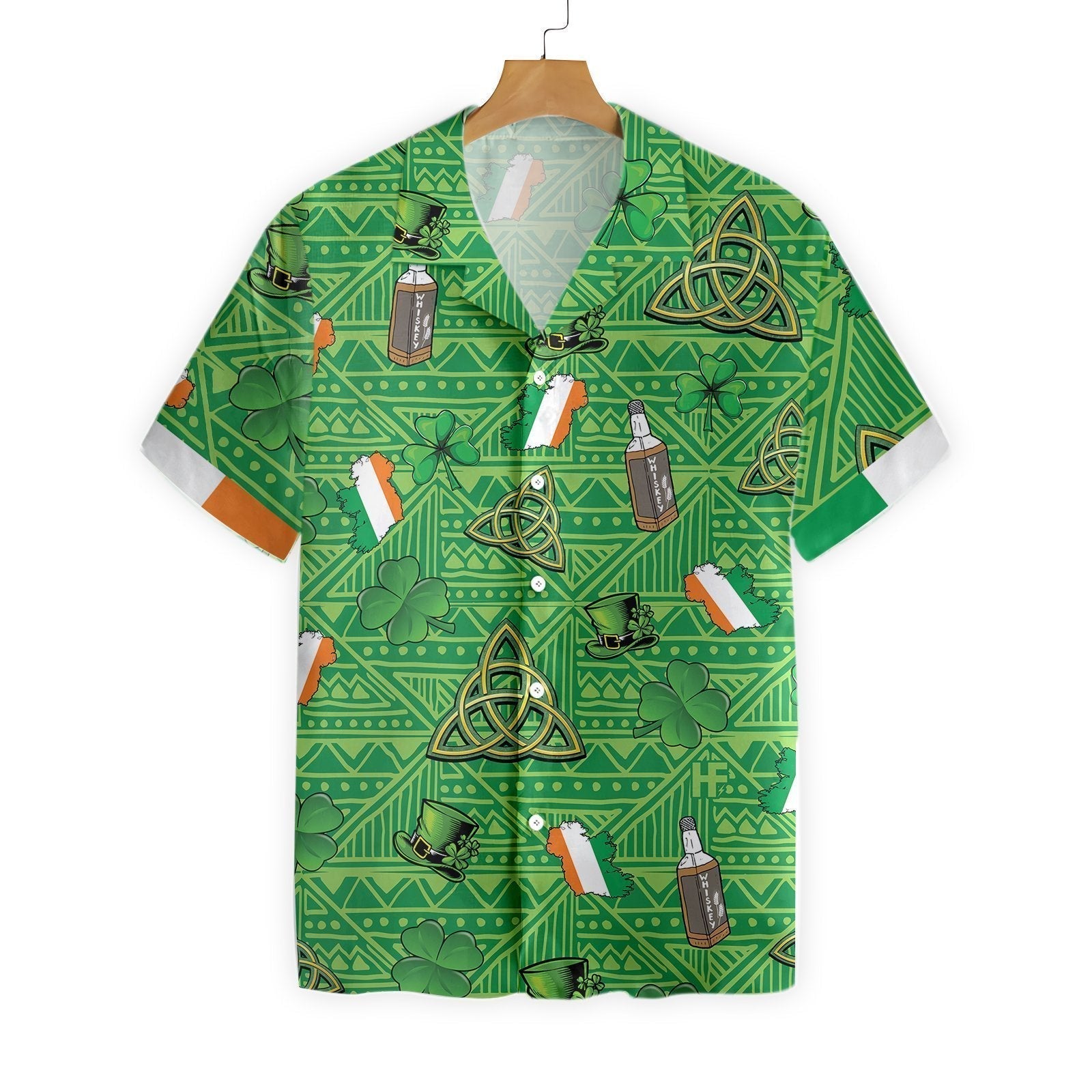 Irish Saint Day Hawaii Unisex Print Aloha Short Sleeve Casual Shirt Ha23961