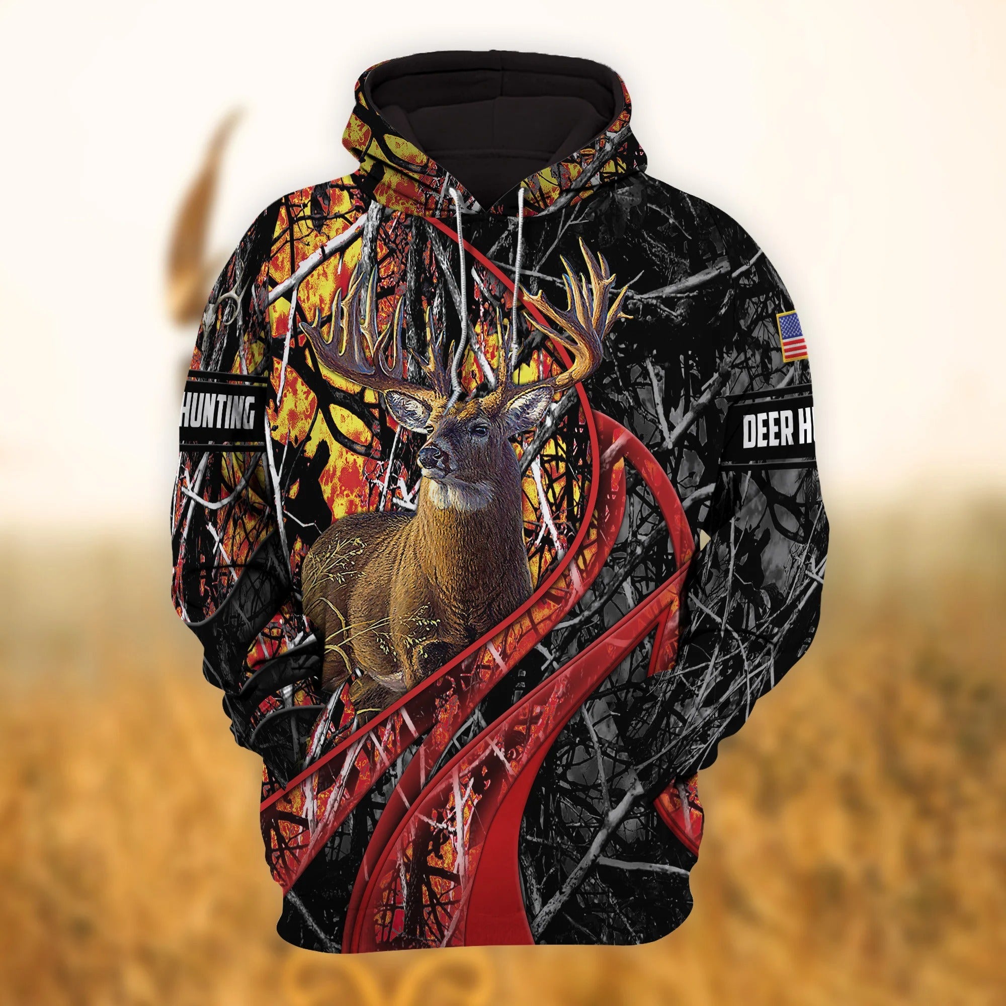 Customized Unique Hunting Hoodie Deer Hunting 3D Print Clothing Hunter Gift Dad Hunting Present