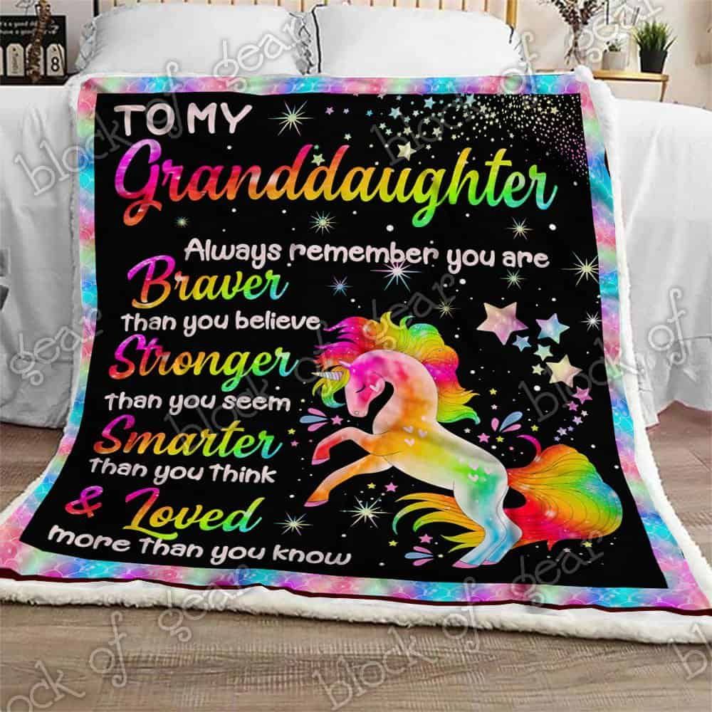 To My Granddaughter, Unicorn Sofa Throw Blanket NP289