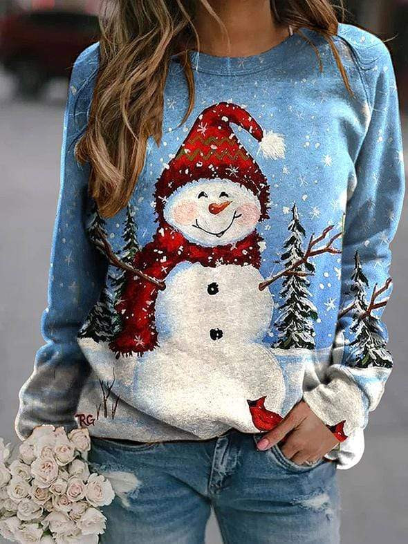 Smile Snowman Ugly Christmas Sweater, All Over Print Sweatshirt