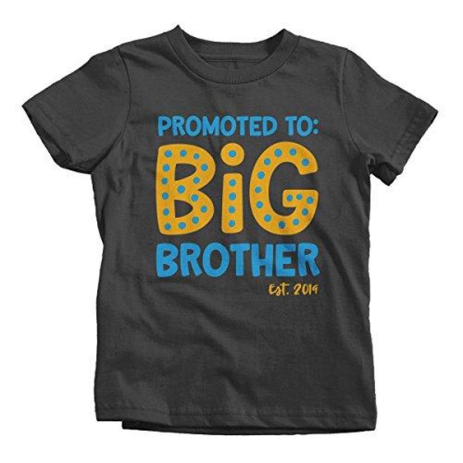 Boy’s Promoted to Big Brother EST. 2019 Baby Reveal T-Shirt Cute Shirt