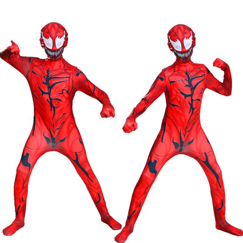 Unisex Adult Kids Venom Costume Carnage Costume Zentai Bodysuit Suit Halloween Onesie Jumpsuits Superheros Cosplay Costumes alx