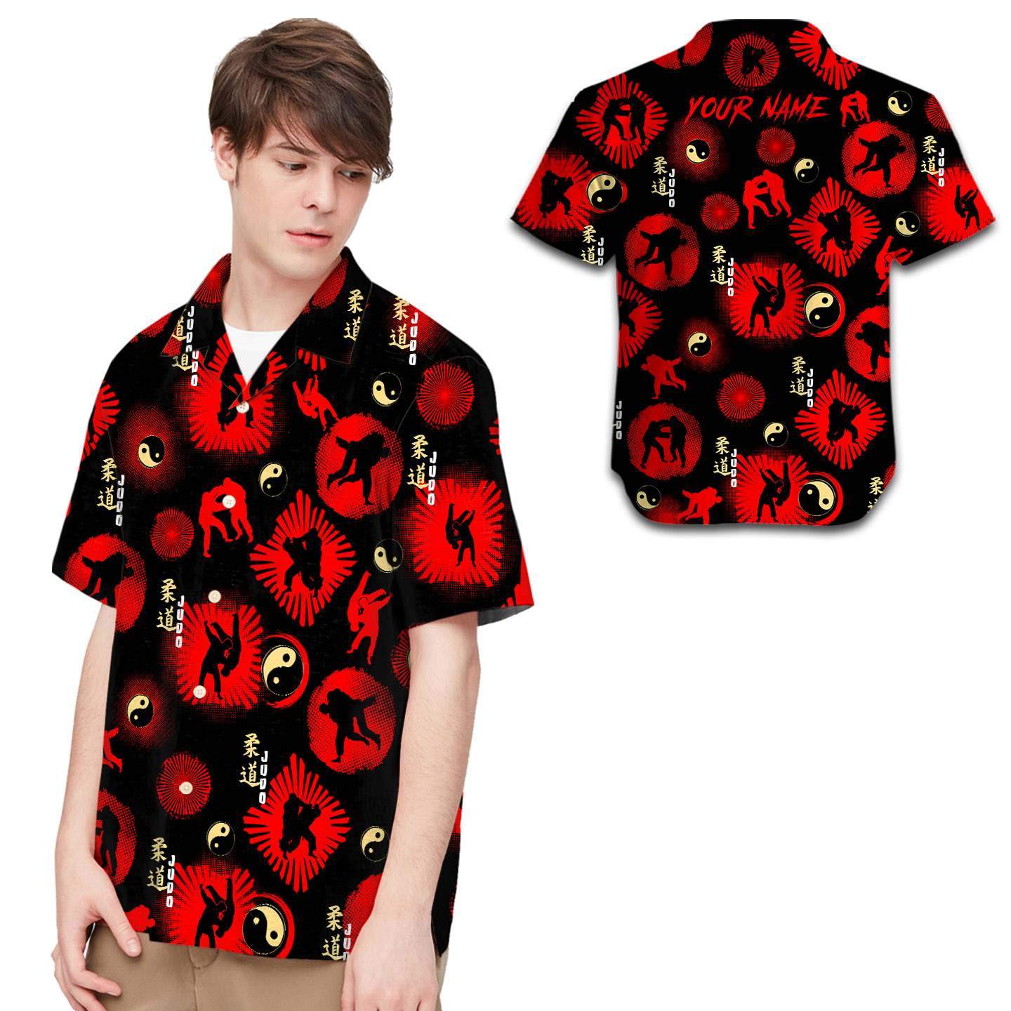 Beach Shirt Custom Name Judo Hawaiian Shirt For Martial Arts Lovers