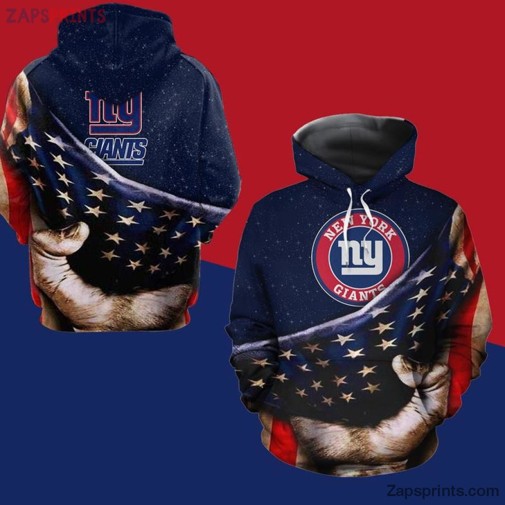 New York Giants Cross The Flag 3D Hoodie Gift For Fan Football Lovers