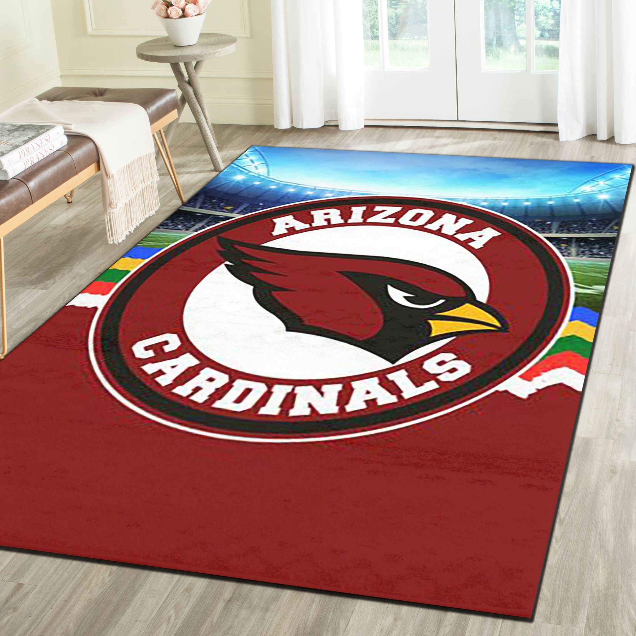 Arizona Cardinals Area Rugs, Football Team Living Room Bedroom Carpet, Sports Floor Mat Home Decor