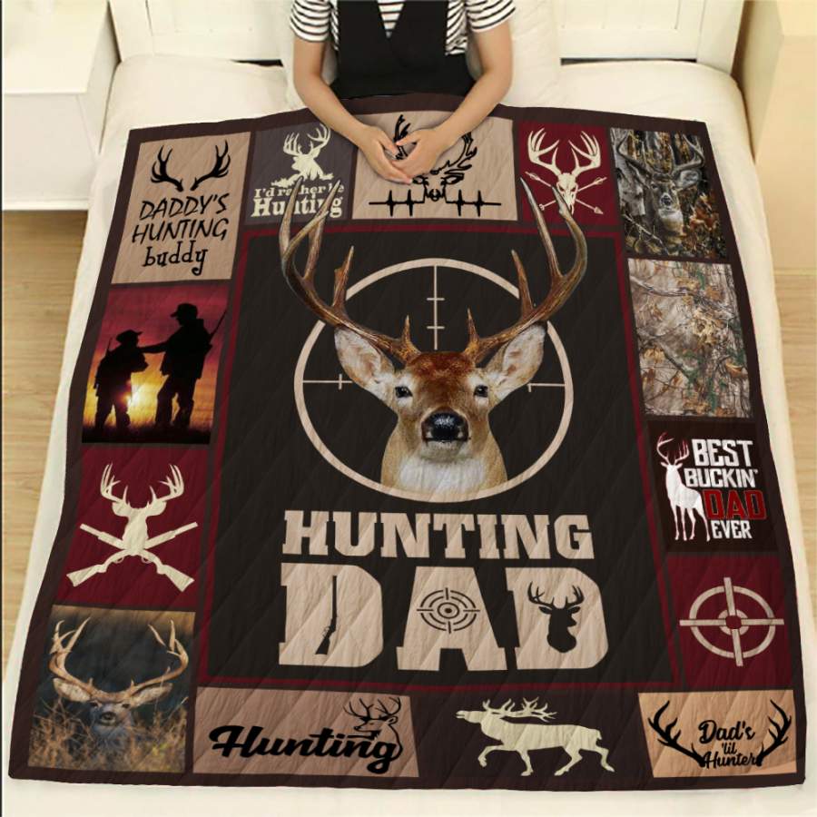 Wozoro Quilt Blanket Hunting Deer Hunt Dad Twin Queen King Size