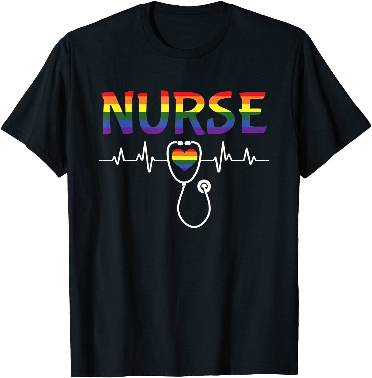 Nurse Lgbt-Q Gay Pride Rainbow Flag Nursing Pride T Shirt