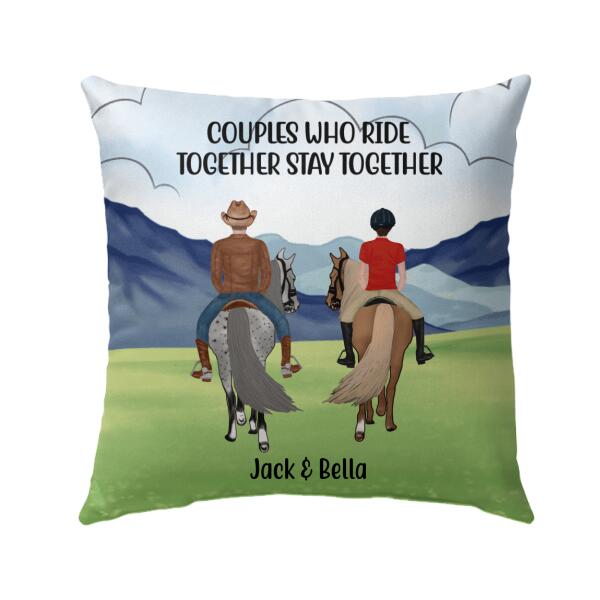 Personalized Pillow, Horse Riding Partners, Gift For Horse Lovers, Gift For Couple, Friends
