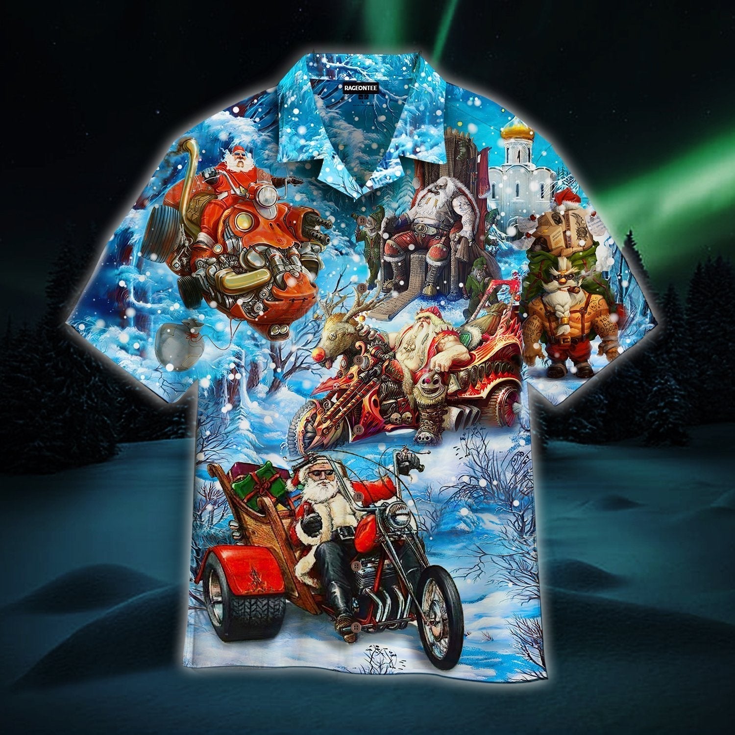 Amazing Santa Biker Christmas Aloha Hawaii Shirts For Men Women Ha36999