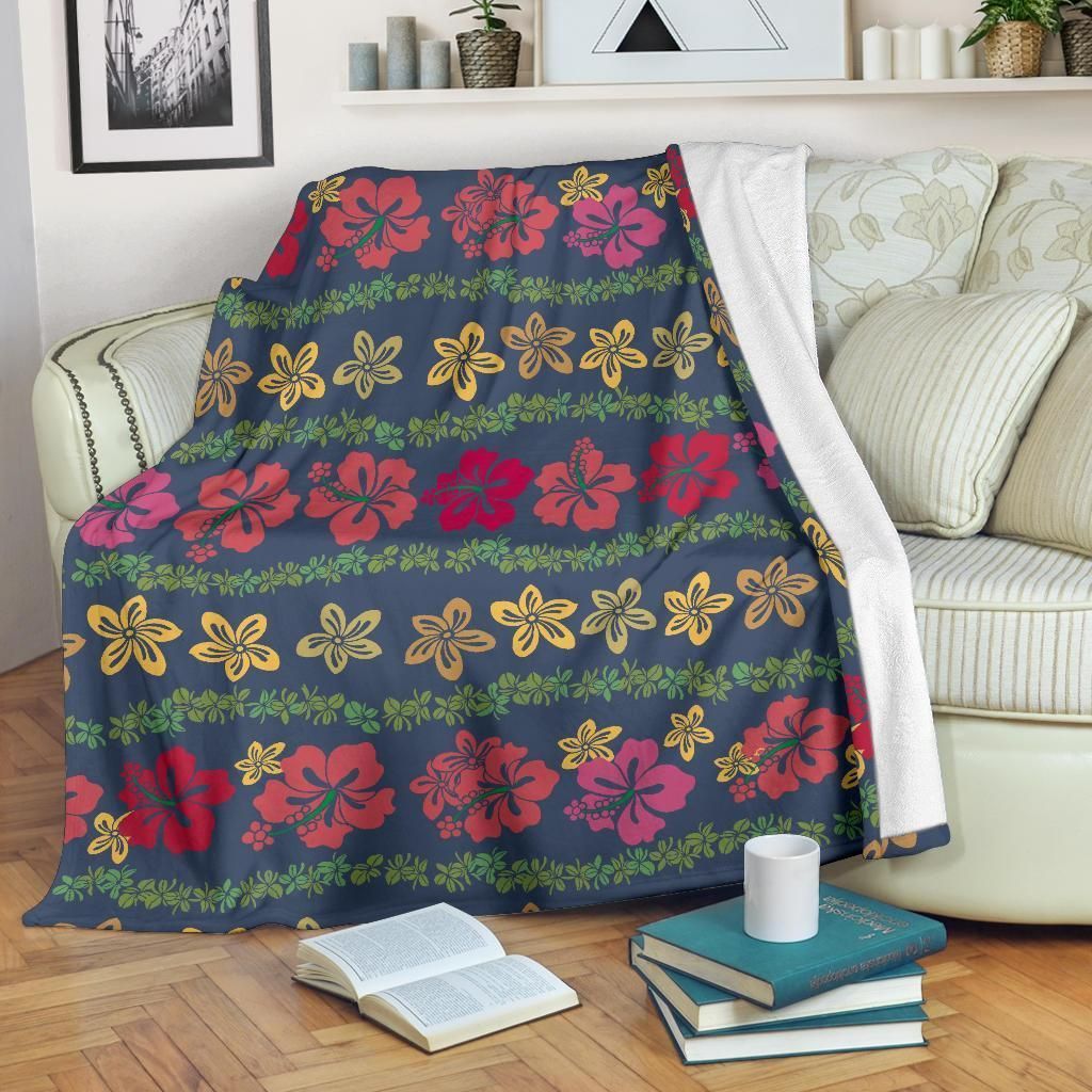 Colorful Flower Hawaiian Themed Pattern Print Design Fleece Blanket ...