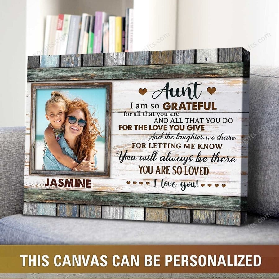 Custom Photo Aunt And Niece Canvas, Gift For Aunt Mother’S Day Wall Art